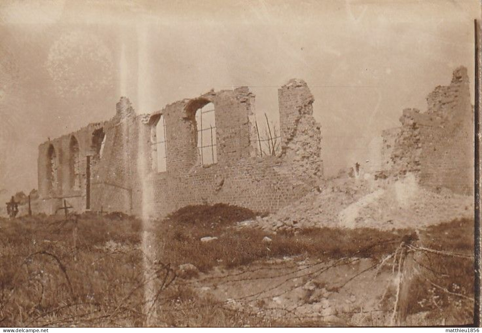 Photo 1916 OOSTKERKE (Diksmuide) - Les Ruines De L'église (A252, Ww1, Wk 1) - Diksmuide