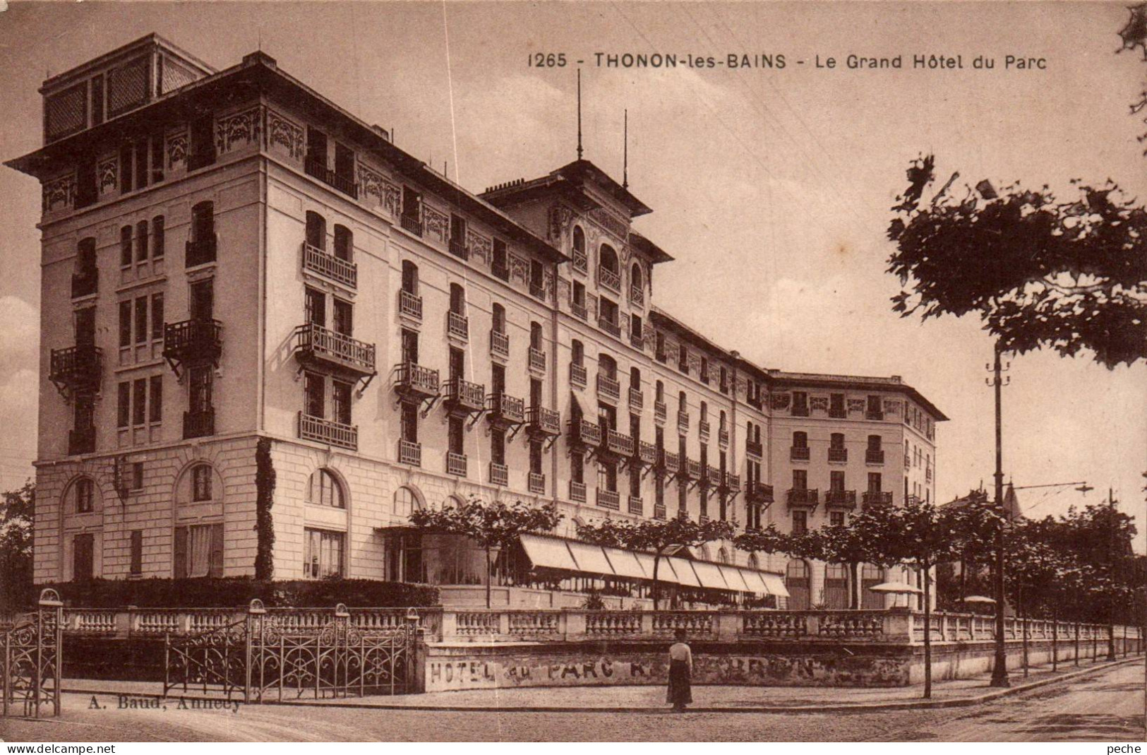 N°113355 -cpa Thonon Les Bains -le Grand Hôtel Du Parc- - Hotels & Restaurants