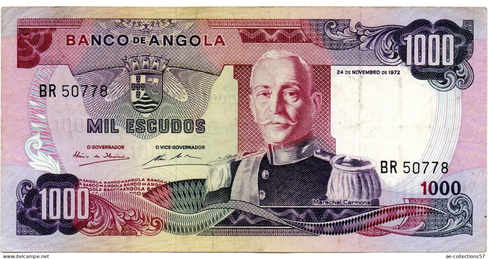 MA 10787   --  Angola  --  1000 Escudos    24/11/1972     --   état TTB - Angola