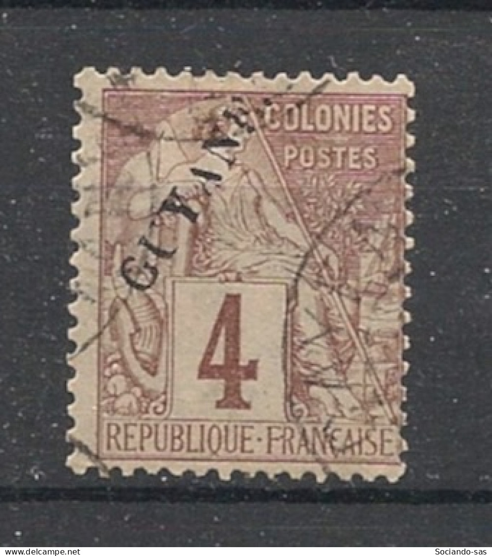 GUYANE - 1892 - N°YT. 18 - Type Alphée Dubois 4c Brun - Oblitéré / Used - Oblitérés