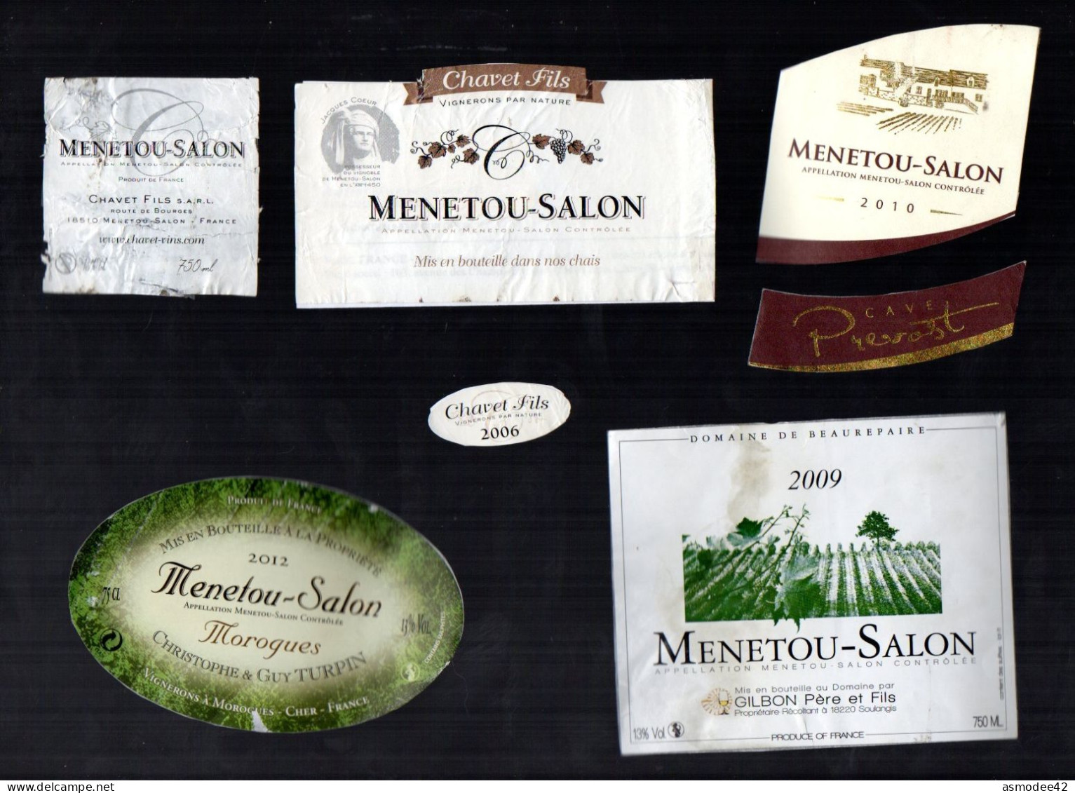MENETOU SALON   LOT DE 4 ETIQUETTES DE VIN LOT  22 - Collections & Sets