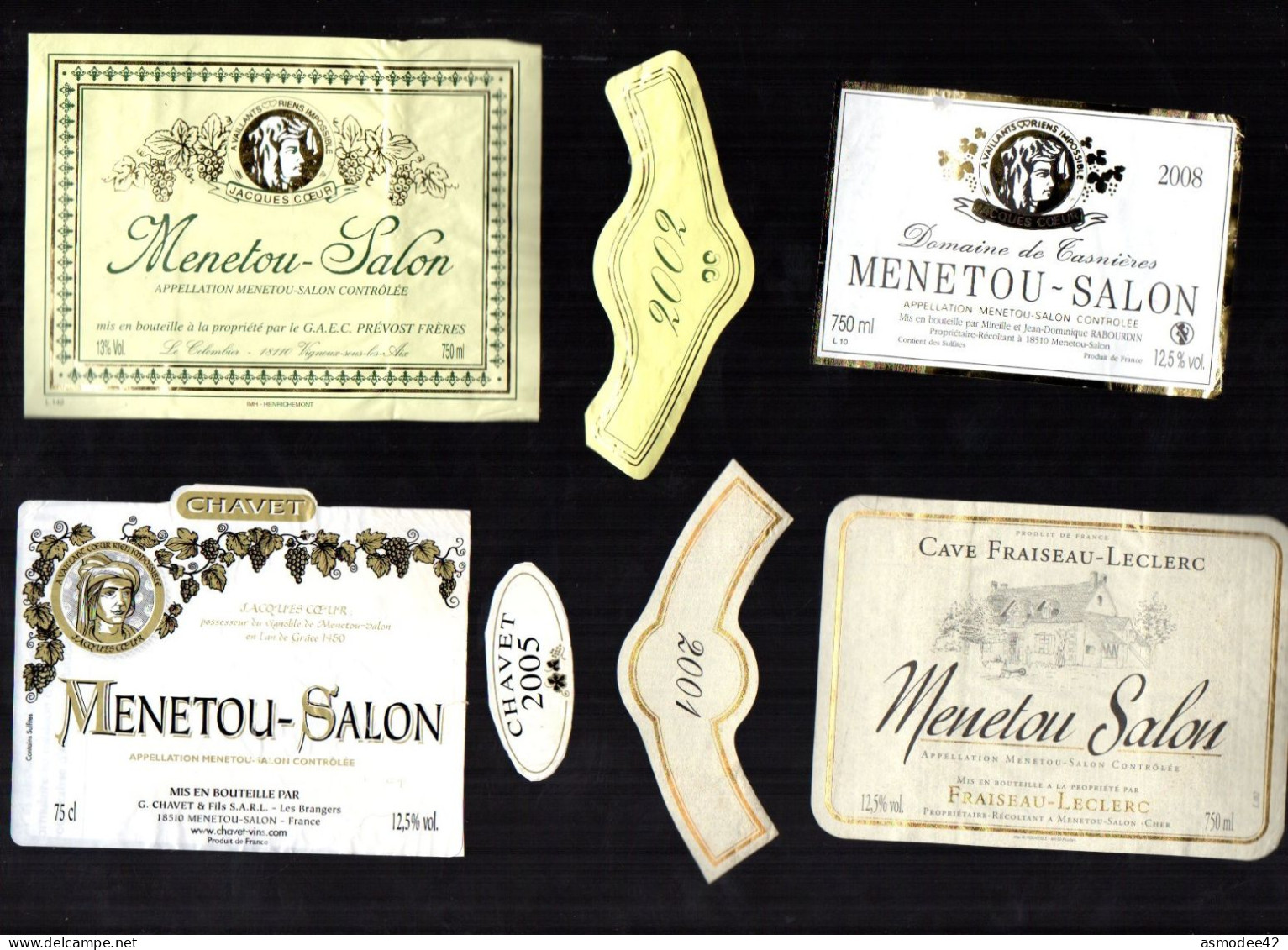 MENETOU SALON   LOT DE 4 ETIQUETTES DE VIN LOT  27 - Collections & Sets