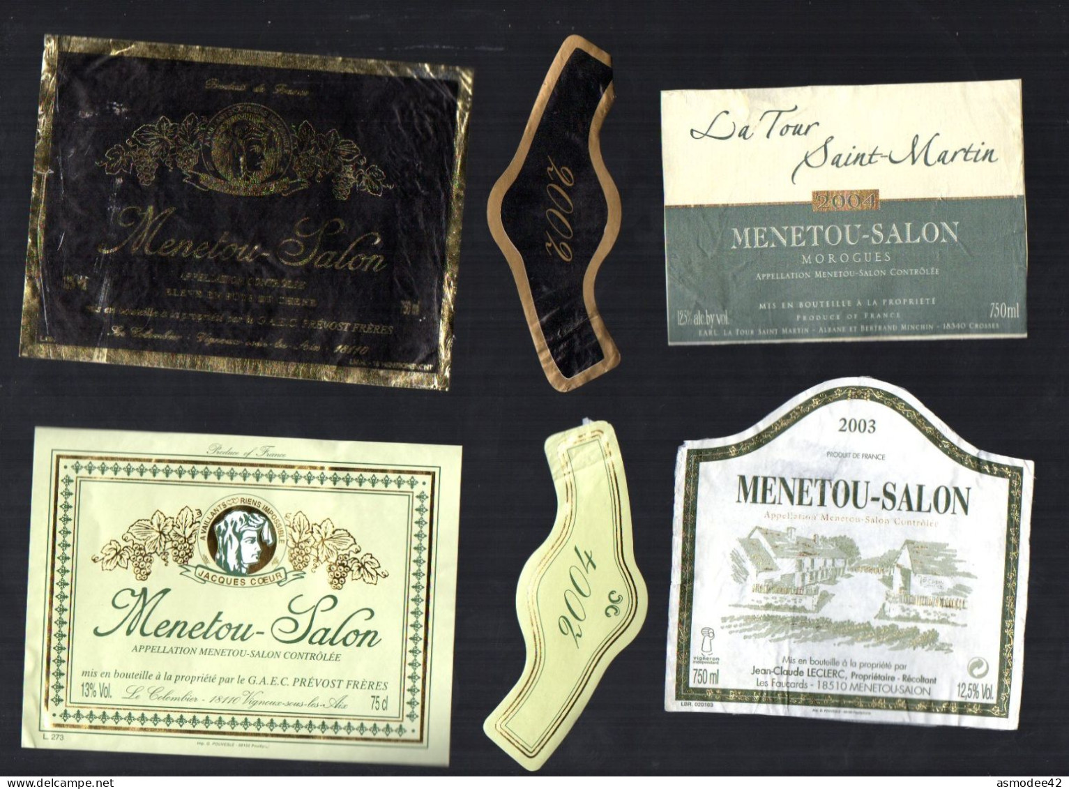 MENETOU SALON   LOT DE 4 ETIQUETTES DE VIN LOT  30 - Lots & Sammlungen