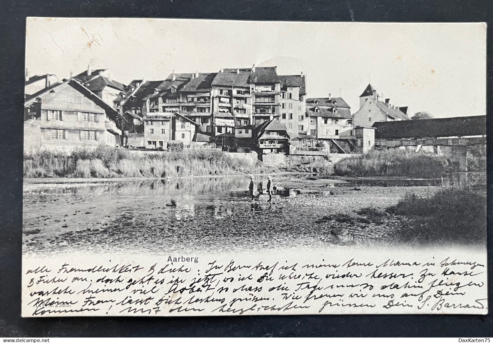 Aarberg Ansicht Mit Holzbrücke/ 1908 - Aarberg