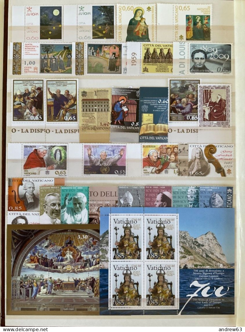 VATICANO - VATICAN - 2009 - Annata Completa - 28 Valori In Angolo Di Foglio + 4 BF + 2 Libretti - Complete Year - ** MNH - Annate Complete