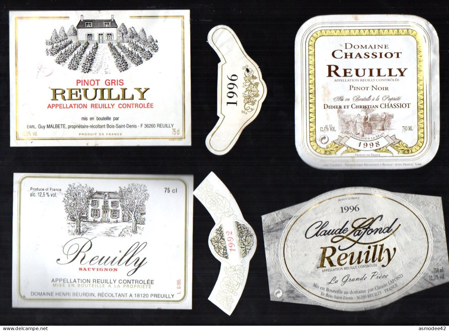 REUILLY   LOT DE 4 ETIQUETTES DE VIN LOT  35 - Colecciones & Series