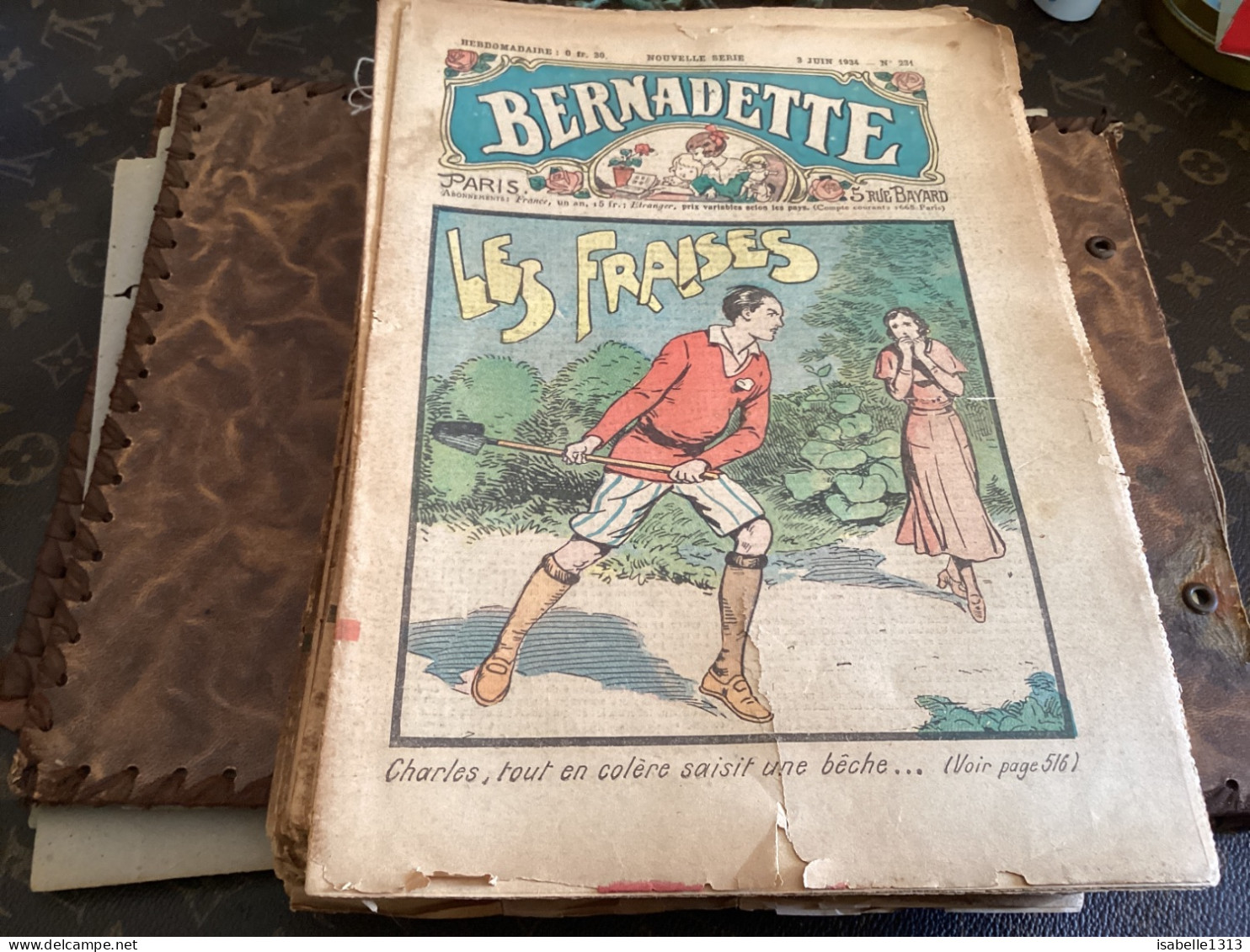 Bernadette Revue Hebdomadaire Illustrée Rare  1934  Les Fraises, Numéro 231 Avec Raquette De Tennis - Bernadette