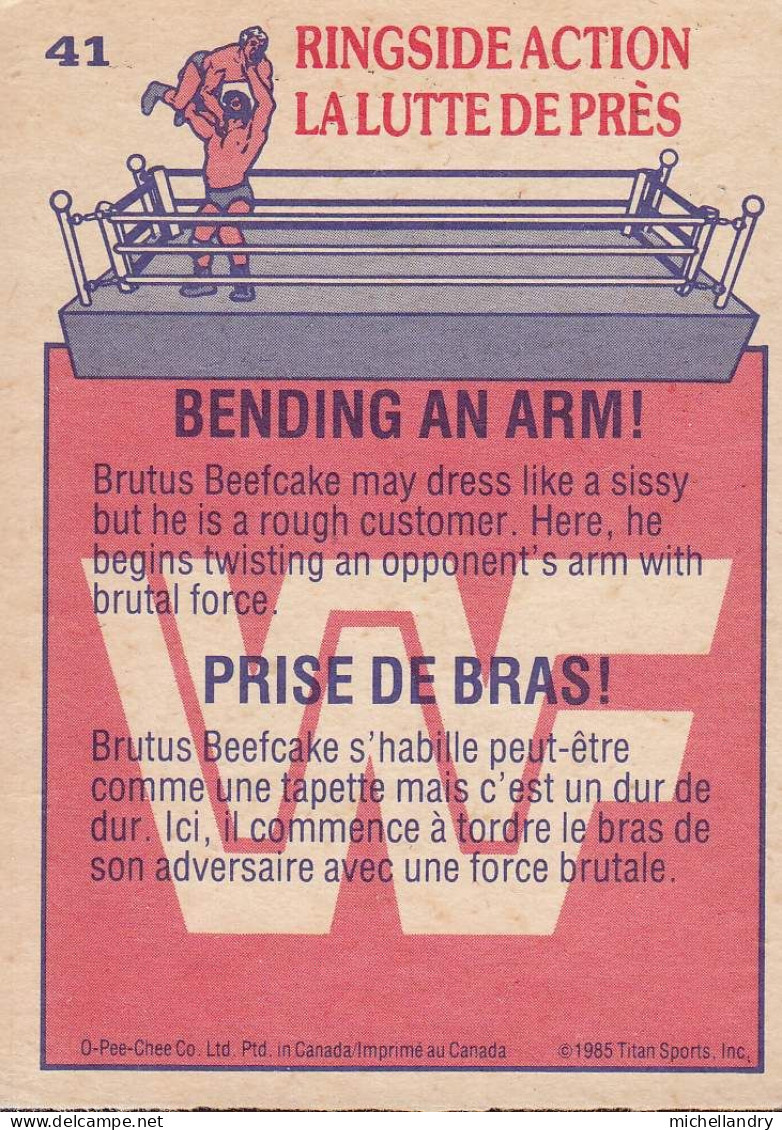 Carte (123789) #41 WWF Brutus Beefcake Prise De Bras / Bending An Arm! - Tarjetas