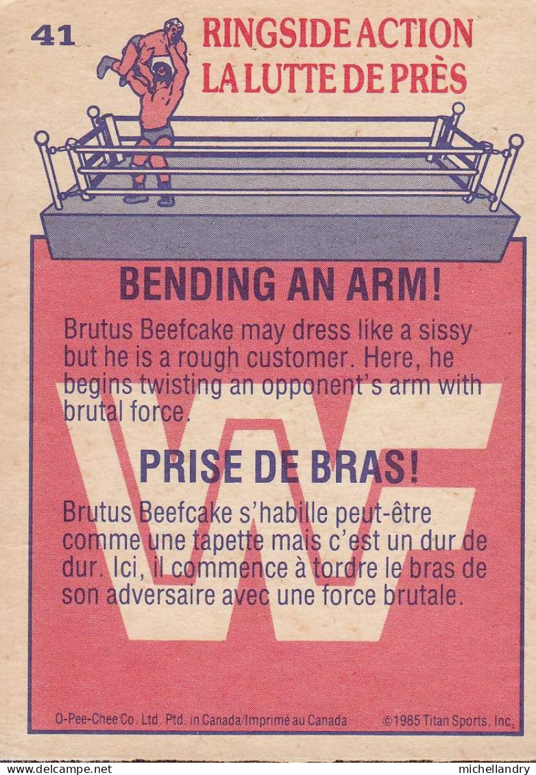 Carte (123789) #41 WWF Brutus Beefcake Prise De Bras / Bending An Arm! - Trading-Karten
