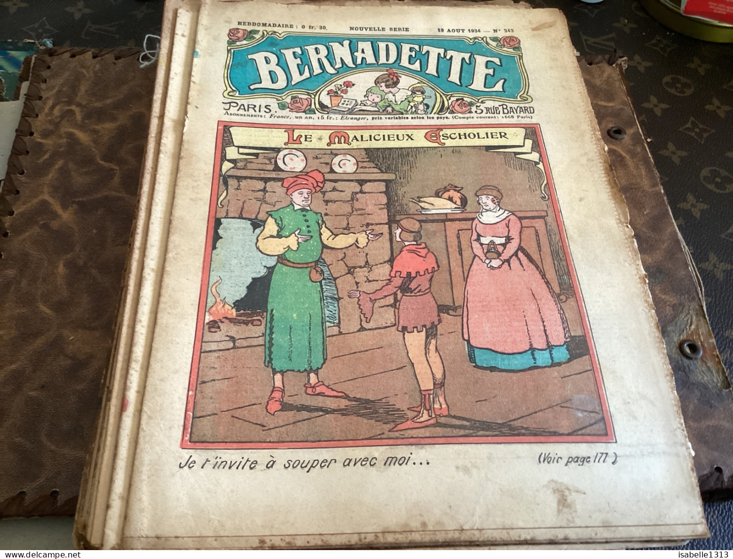 Bernadette Revue Hebdomadaire Illustrée Rare  1934 Numéro 242, Le Malicieux Escholier - Bernadette