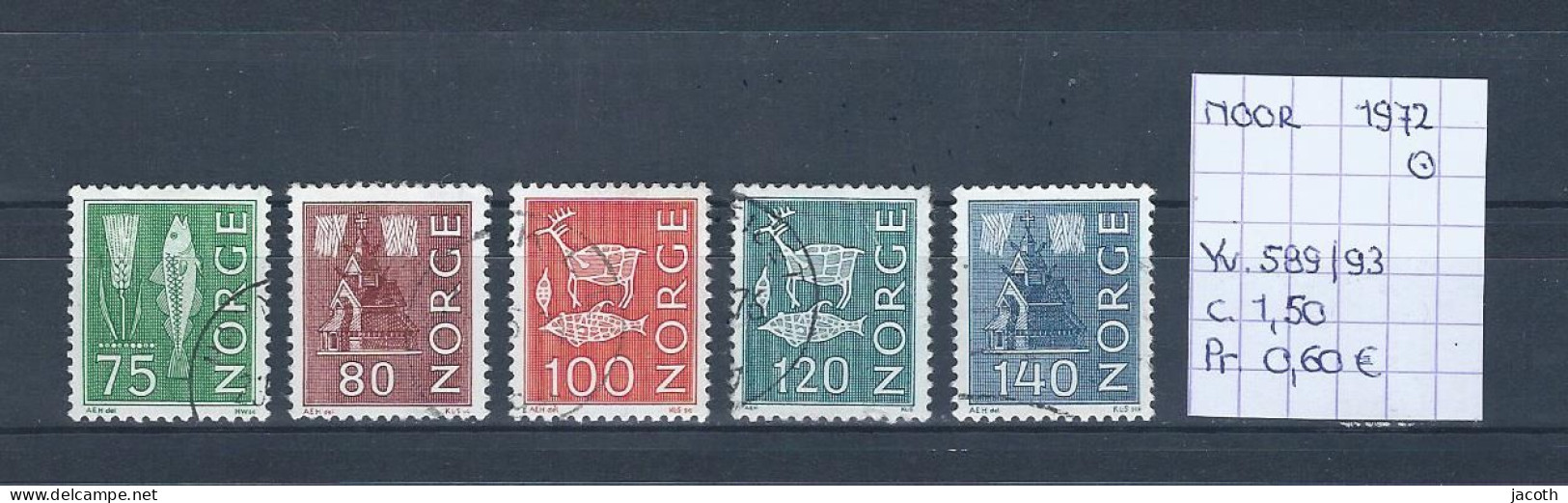 (TJ) Noorwegen 1972 - YT 589/93 (gest./obl./used) - Usados