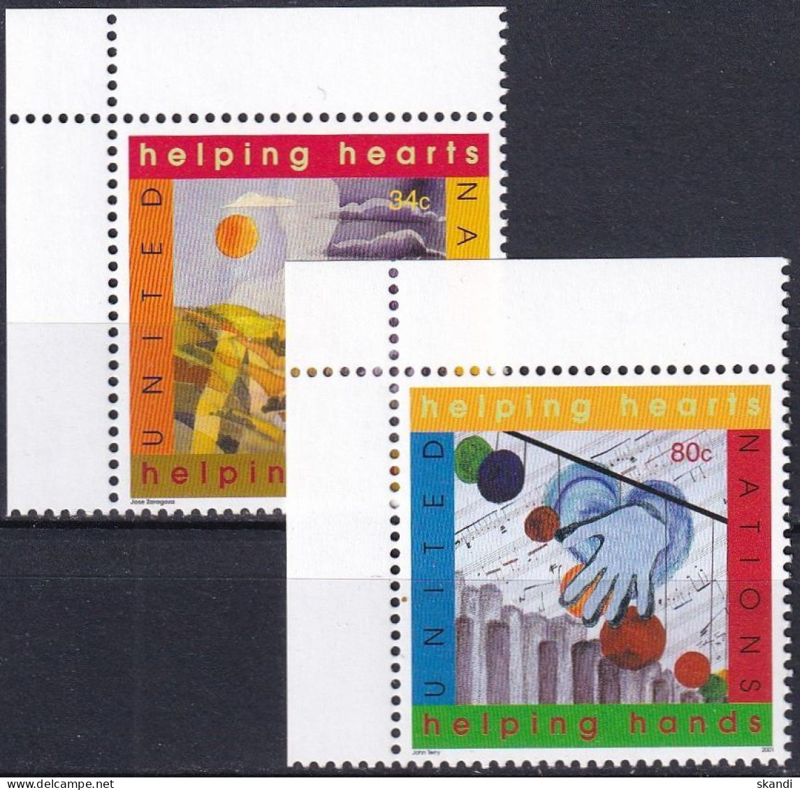 UNO NEW YORK 2001 Mi-Nr. 860/61 Eckrand ** MNH - Unused Stamps