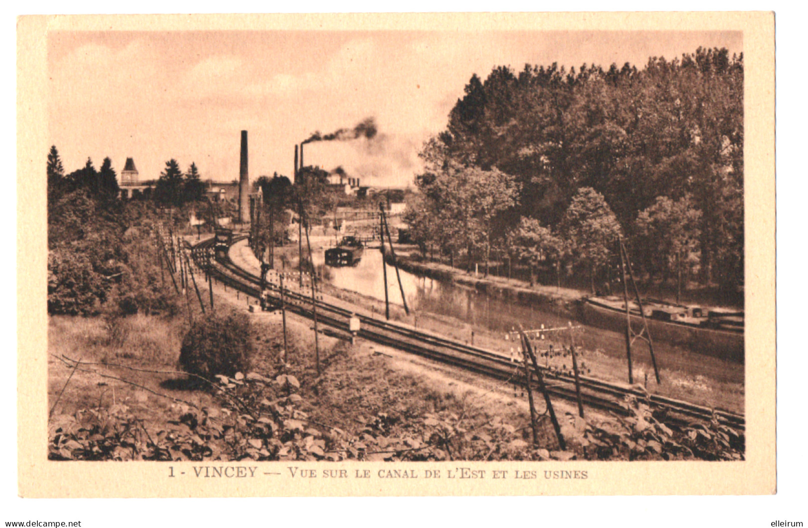 VINCEY (88) VUE Sur Le CANAL De L'EST Et Les USINES. - Vincey