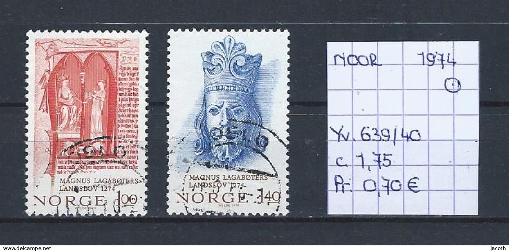 (TJ) Noorwegen 1974 - YT 639/40 (gest./obl./used) - Oblitérés