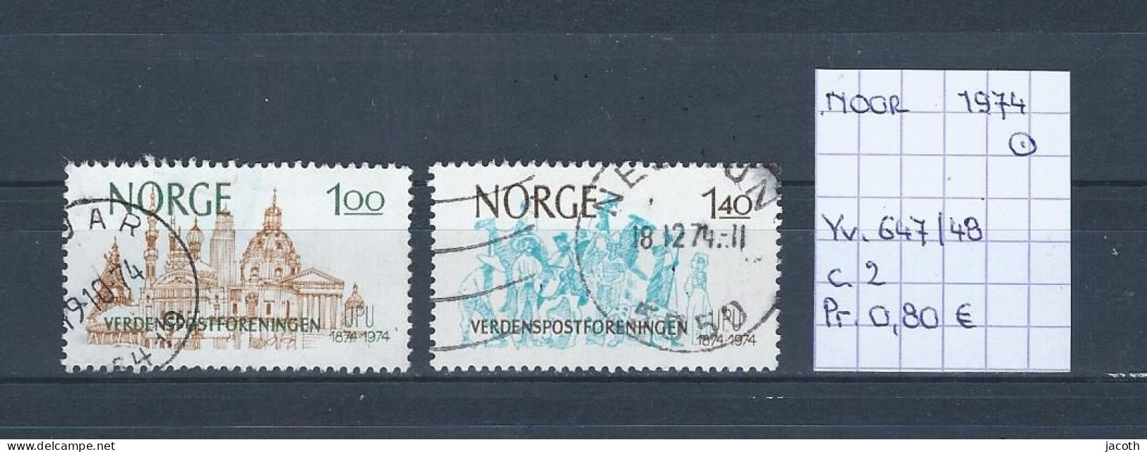 (TJ) Noorwegen 1974 - YT 647/48 (gest./obl./used) - Usados