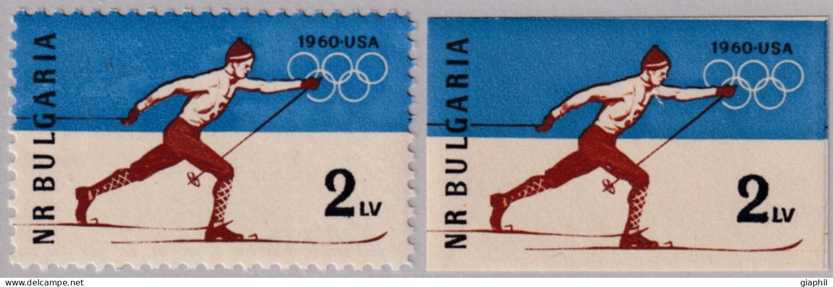 BULGARIA BULGARIE 1960 SQUAW VALLEY OLYMPIC GAMES SET (Mi 1152A-1152B) MNH ** OFFER! - Invierno 1960: Squaw Valley