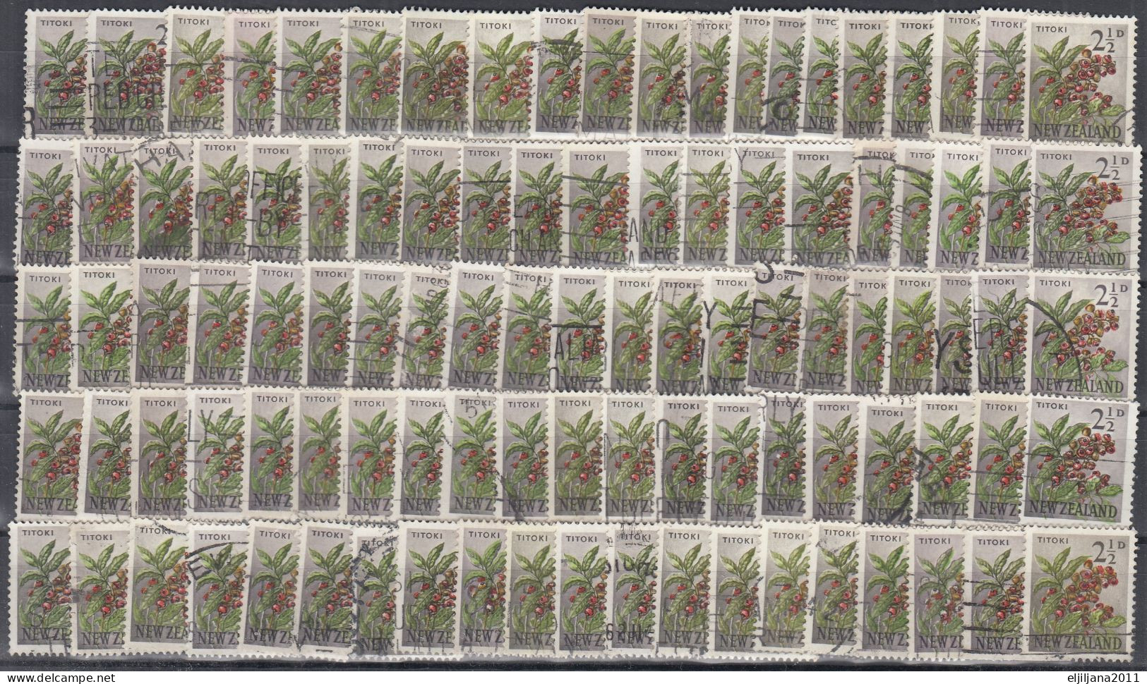 Action !! SALE !! 50 % OFF !! ⁕ New Zealand 1967 ⁕ TITOKI Stamps 2 ½ D. ⁕ 100v Used - Gebraucht