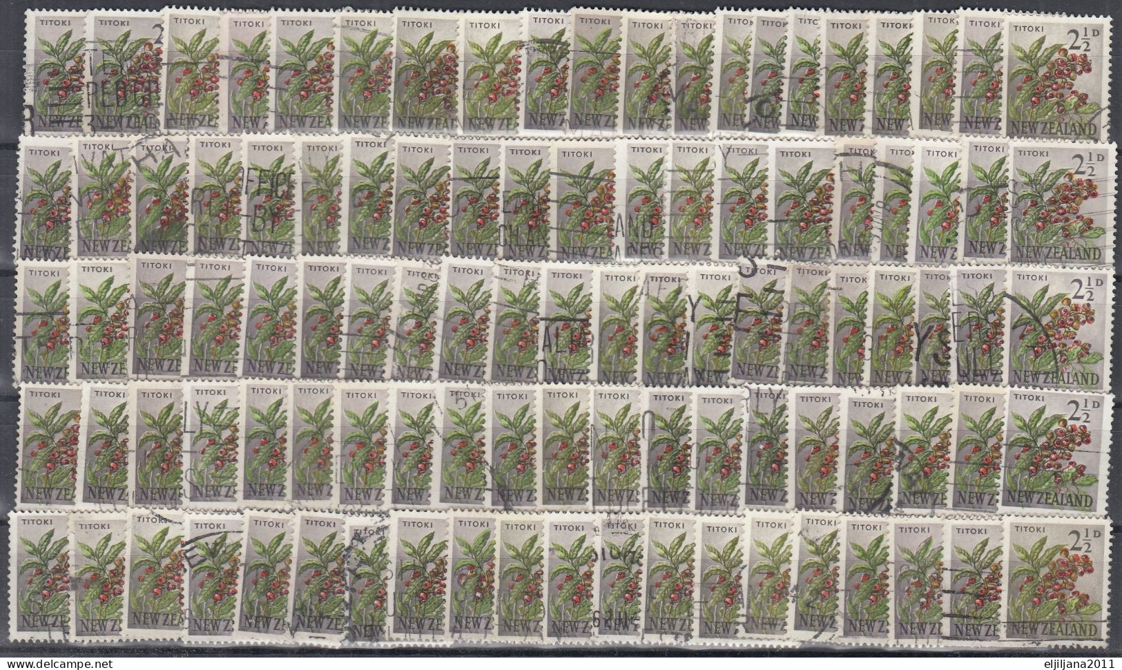 ⁕ New Zealand 1967 ⁕ TITOKI Stamps 2 ½ D. ⁕ 100v Used - Used Stamps