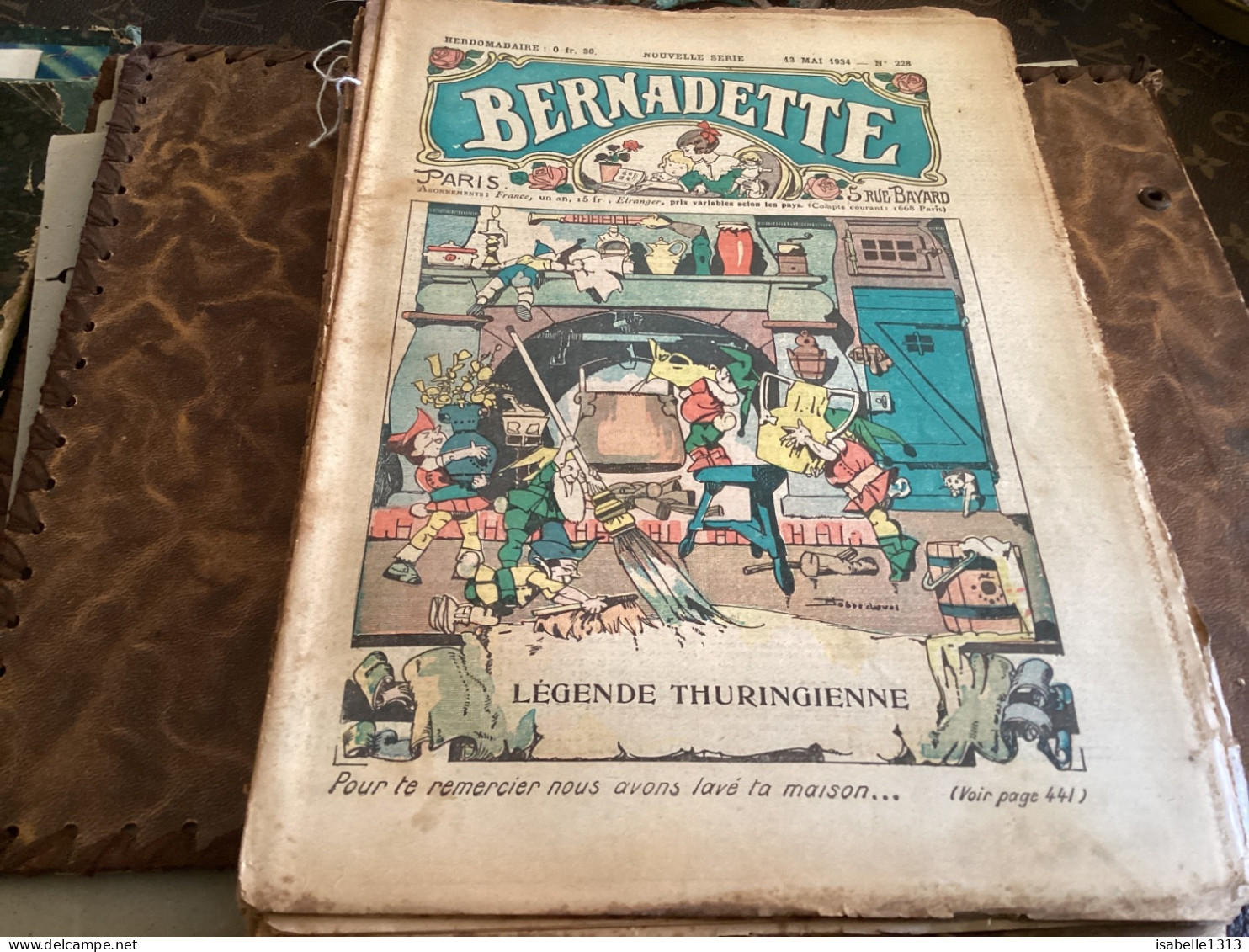 Bernadette Revue Hebdomadaire Illustrée Rare  1934 Numéro 228   LÉGENDE THURINGIENNE - Bernadette