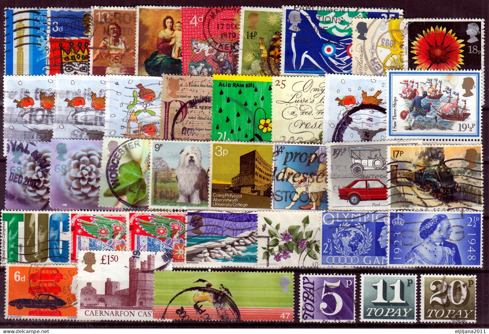 ⁕ GB / UK QEII ⁕ Collectinon / Lot Of 81 Used Stamps ⁕ See Scan - Collections