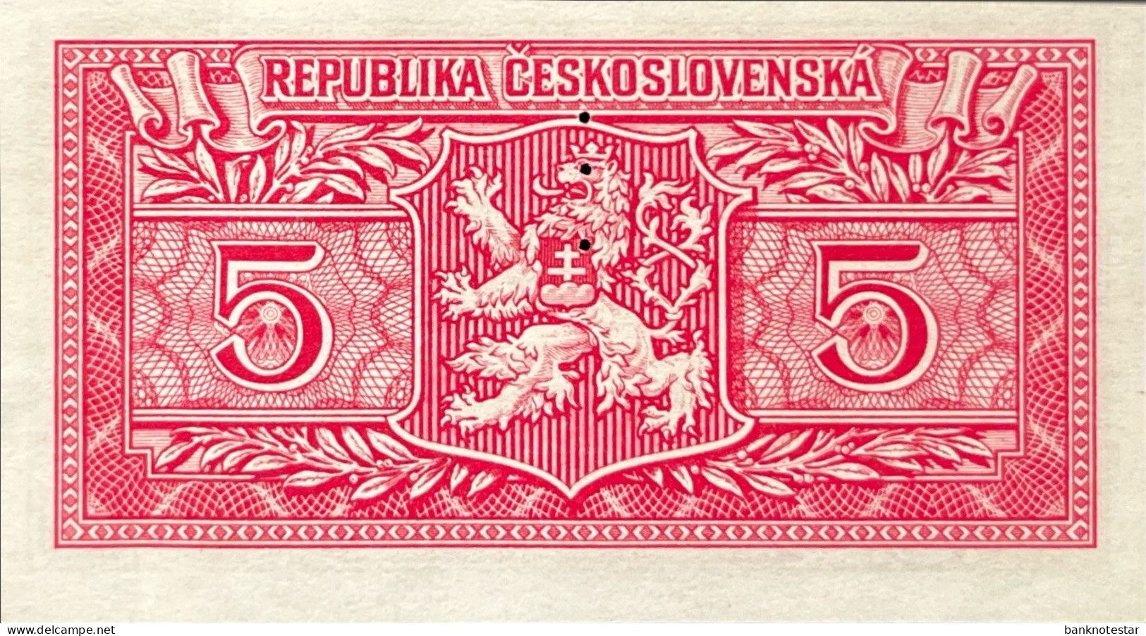 Czechoslovakia 5 Korun, P-59S (1945) - UNC - Checoslovaquia