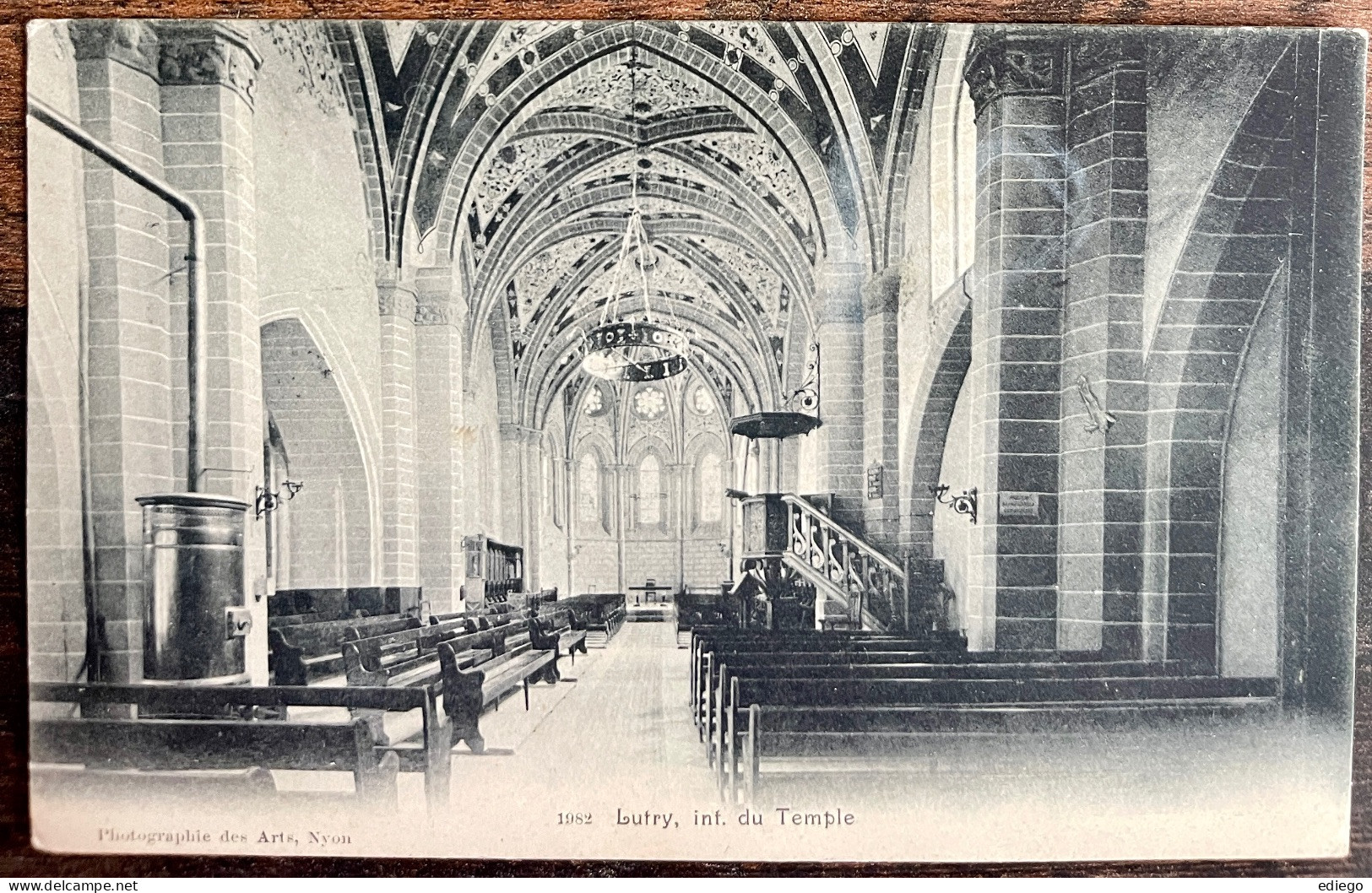 LUTRY - Interieur Du Temple De Lutry 1912 - Lutry