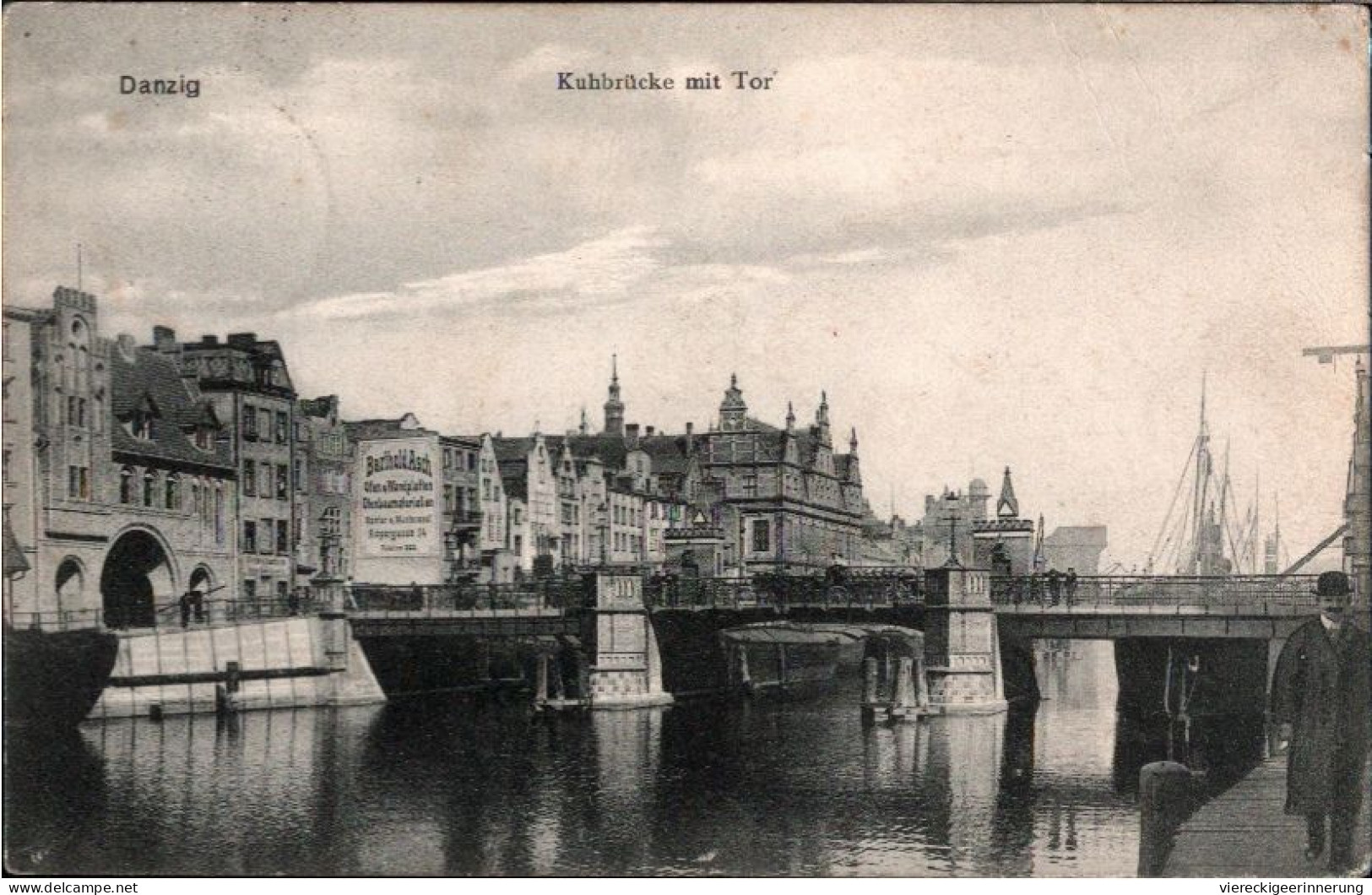 ! Alte Ansichtskarte Aus Danzig, Kuhbrücke, Gdansk, Polen, 1915 - Pologne