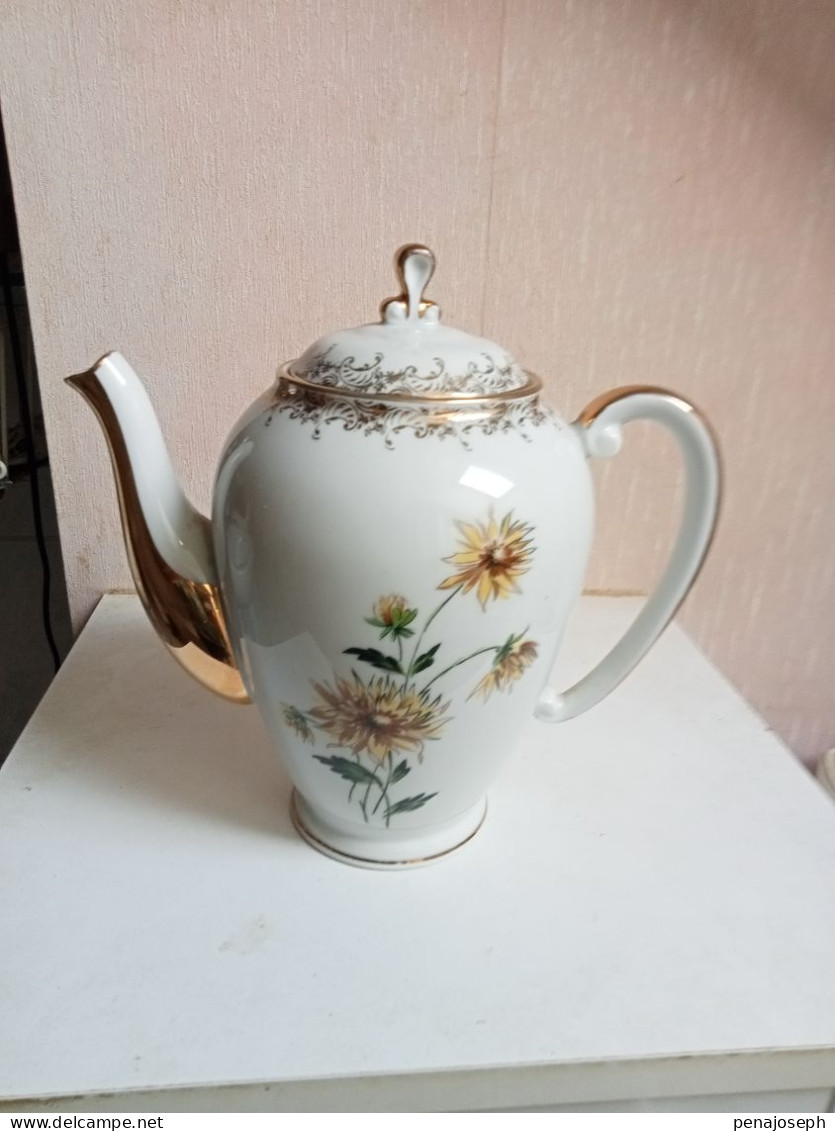 Théière Ancienne En Porcelaine De Limoges Hauteur 24 Cm - Théières