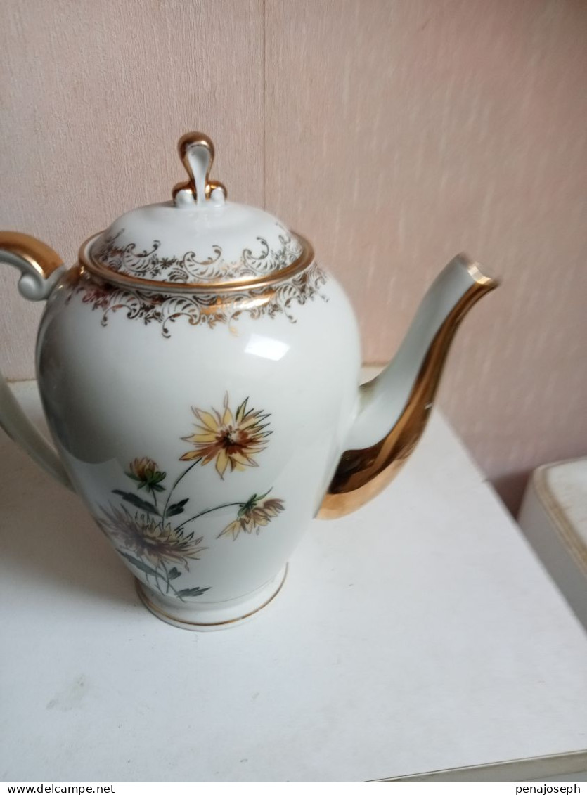 Théière Ancienne En Porcelaine De Limoges Hauteur 24 Cm - Teekannen