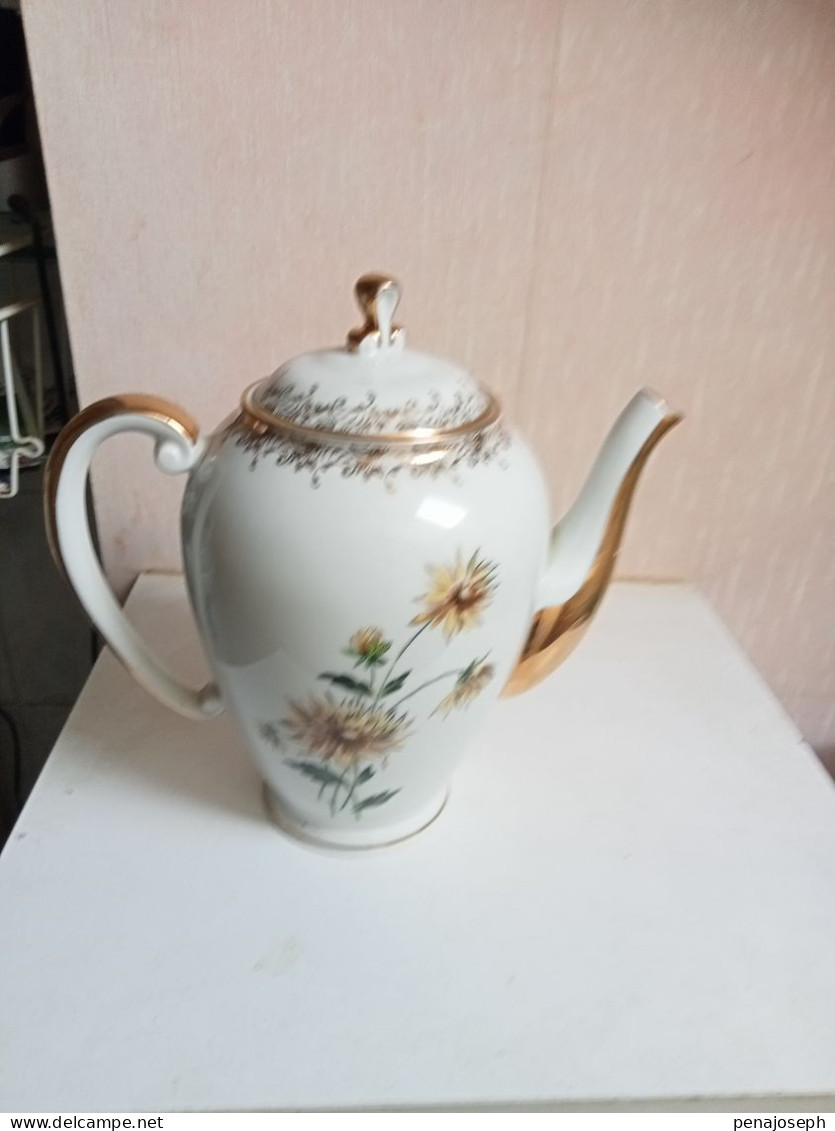 Théière ancienne en porcelaine de limoges hauteur 24 cm