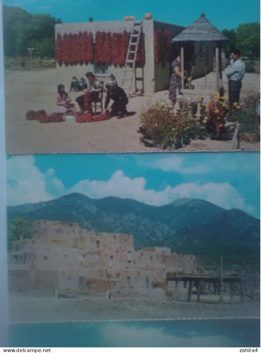 Dépliant 6 CP Sandia Crest, Mountain, Rio Grande, Stringing Chili, Taos PuebloOrgan, Laguna Pueblo Southwest Albuquerque - Albuquerque