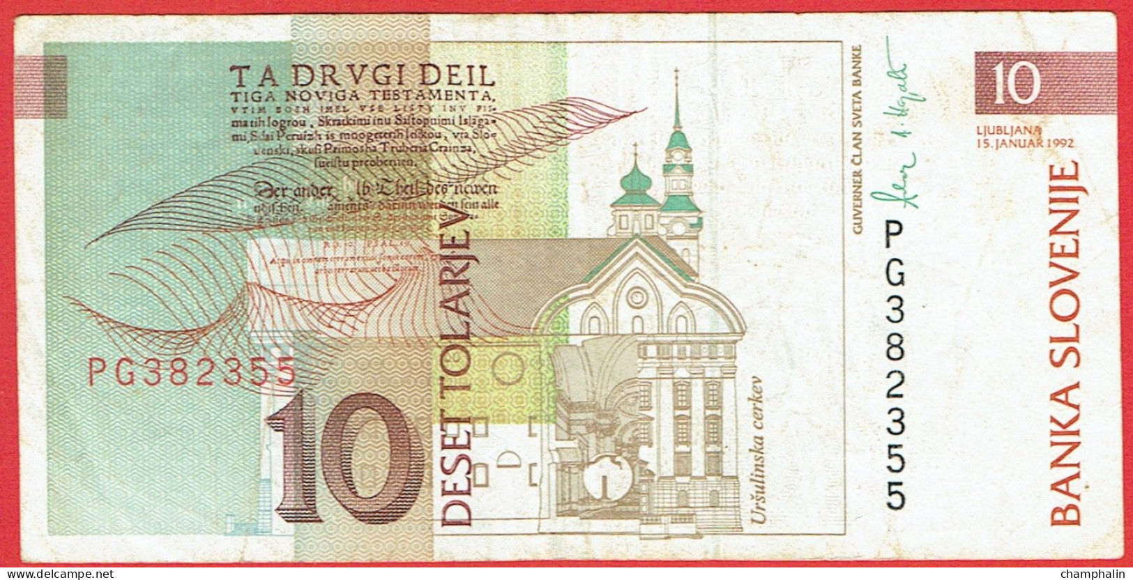 Slovénie - Billet De 10 Tolarjev - 15 Janvier 1992 - Primoz Trubar - P11a - Eslovenia