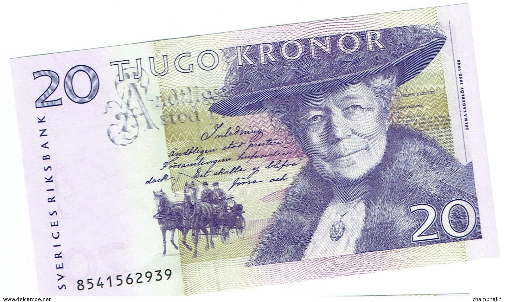 Suède - Billet De 20 Kronor - Selma Lagerlof - Non Daté (2006) - P63c - Neuf - Suède