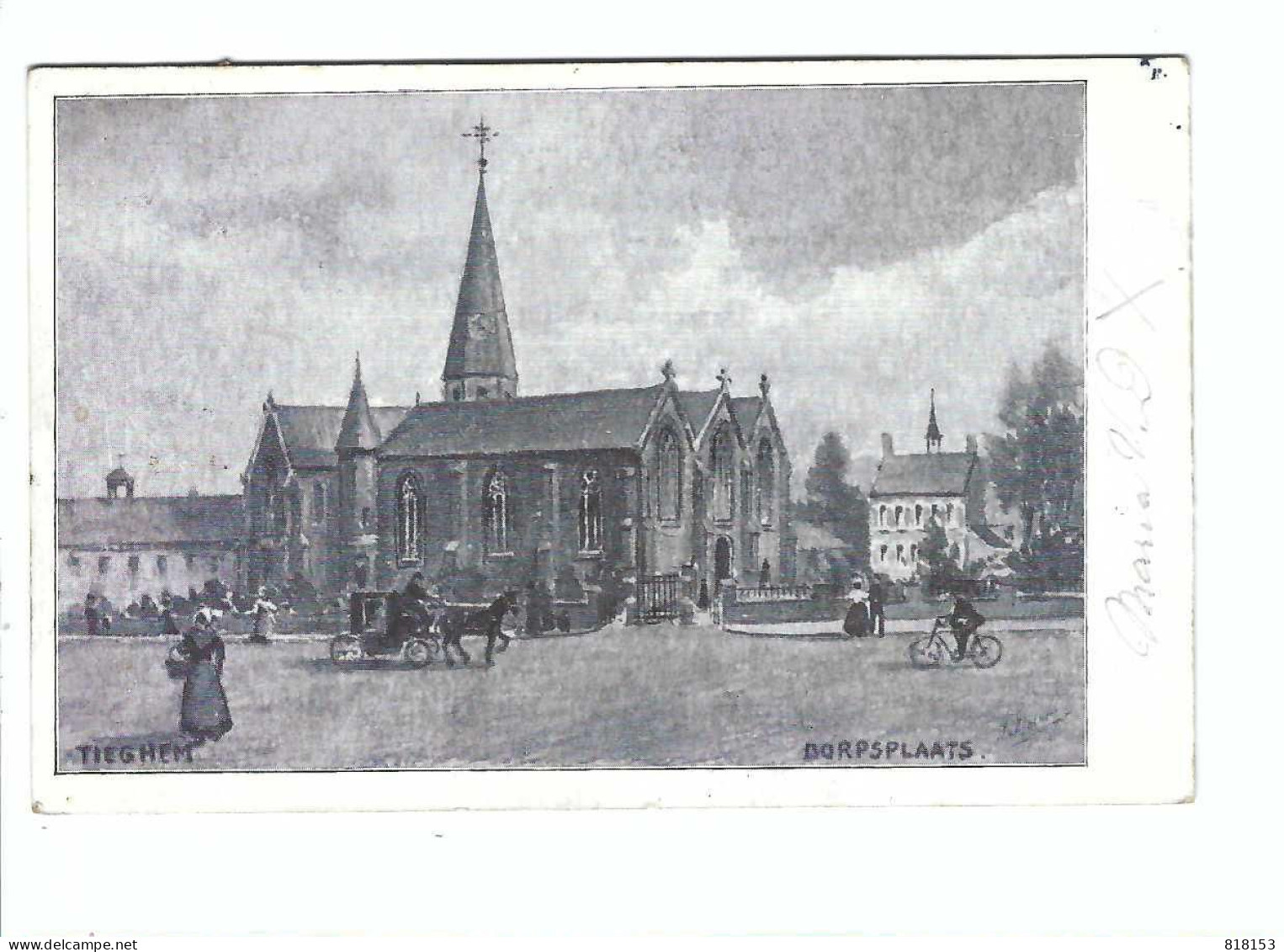 Tiegem  THIEGHEM   DORPSPLAATS  1906 - Anzegem