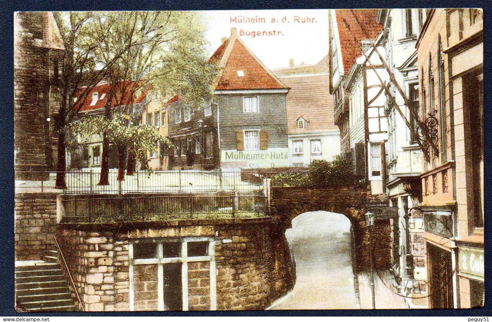 Mülheim An Der Ruhr. Bogenstrasse. Mülheimer Hut. Café. Gemüsehandlung . Korbfabrik. 1911 - Muelheim A. D. Ruhr