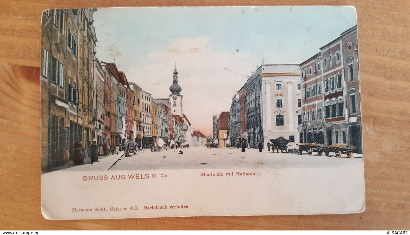 Gruss Aus Wels O Oe , Stadtplatz Mit Rathaus - Wels