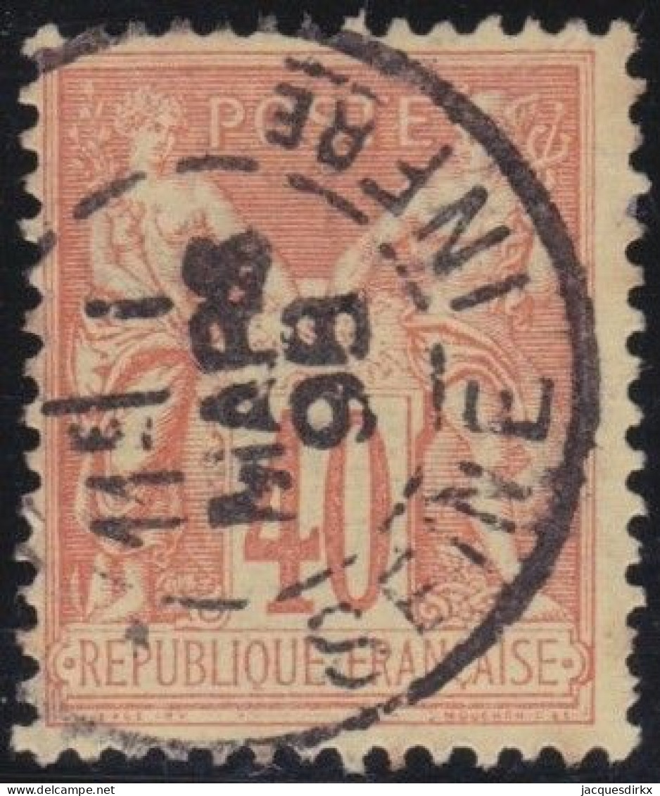 France  .  Y&T   .   94     .   O      .    Oblitéré - 1876-1898 Sage (Tipo II)