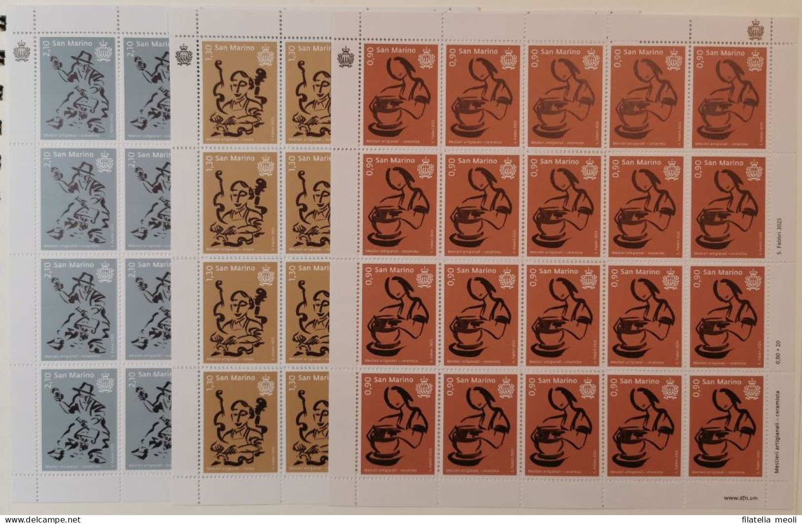 SAN MARINO 2023 MESTIERI ARTIGIANALI MINIFOGLI - Unused Stamps