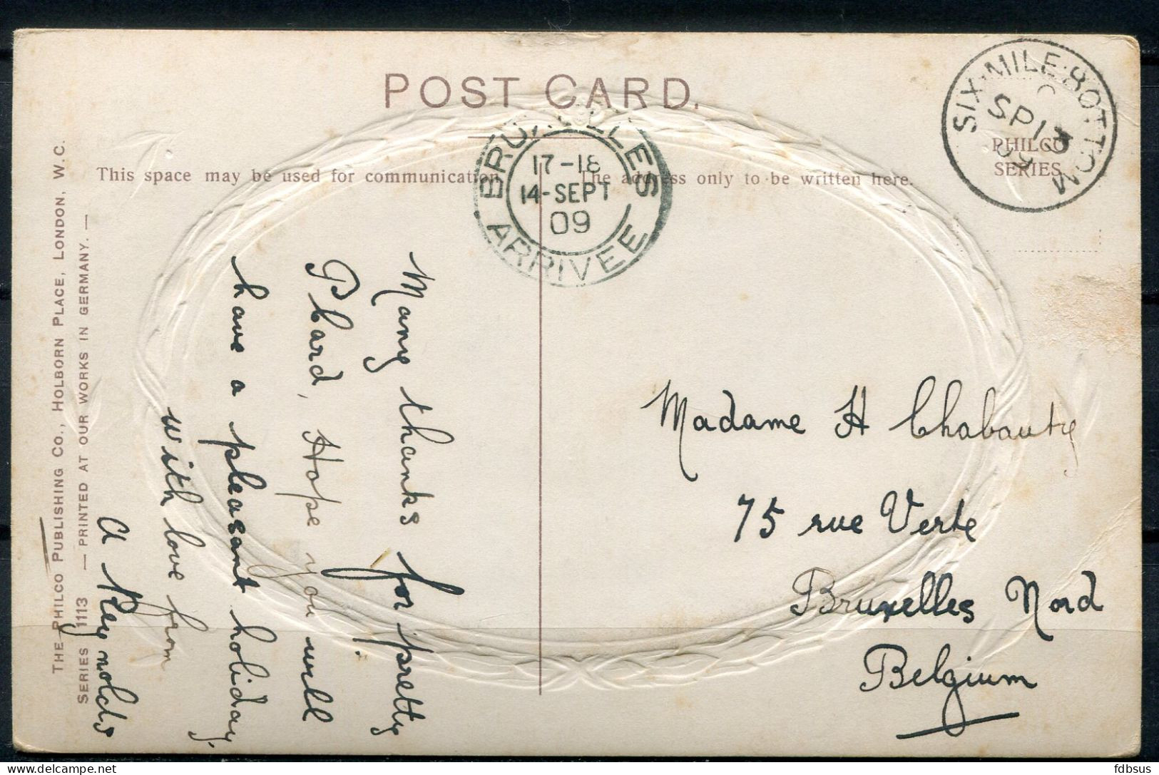 1909 Rothesay Castle - Gefr. One Penny + Stempel Six Mile Bottom - Bute