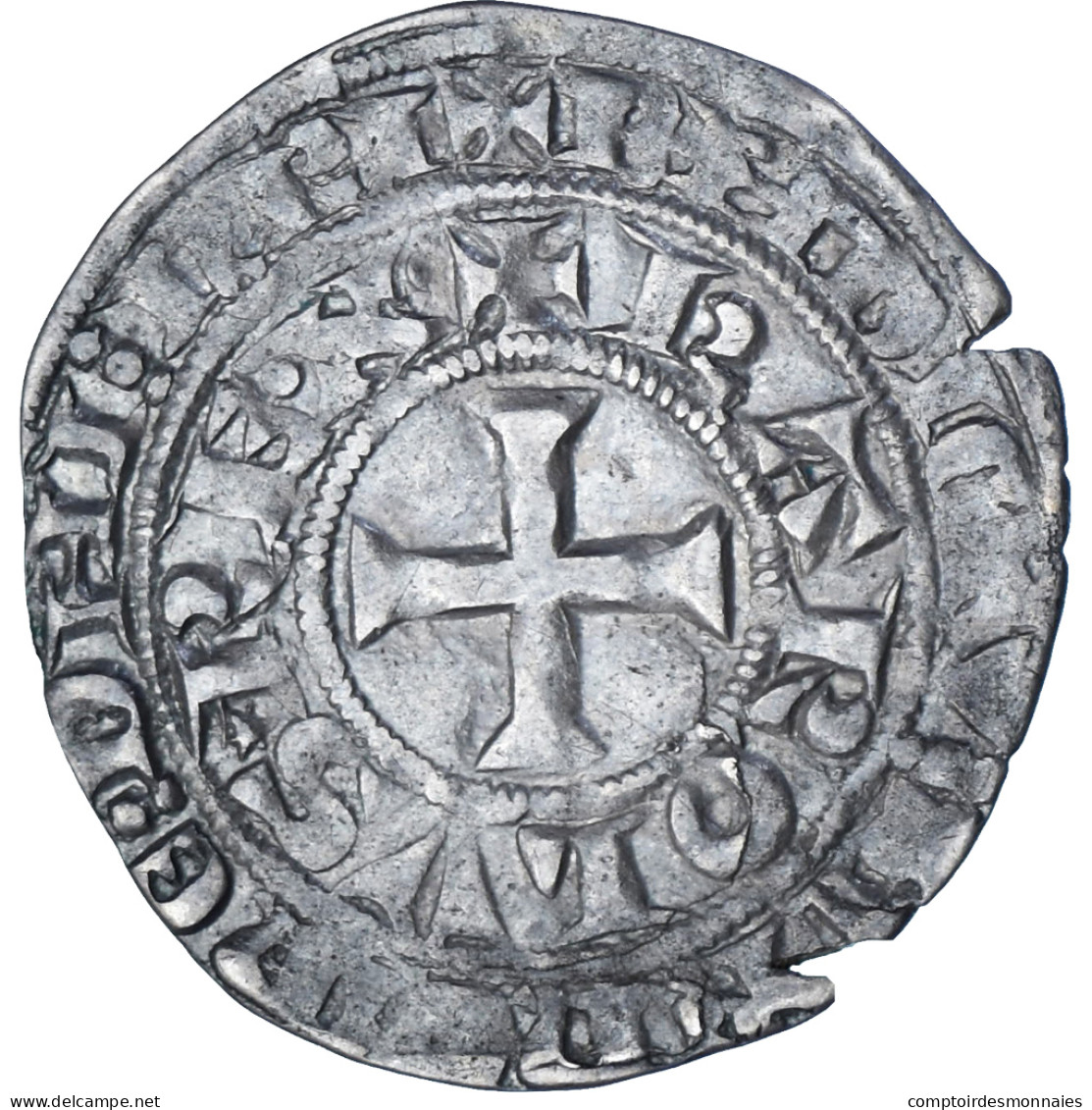 Monnaie, France, Charles IV, Maille Blanche, 1322-1328, TTB+, Argent - 1322-1328 Carlo IV Di Francia Il Bello