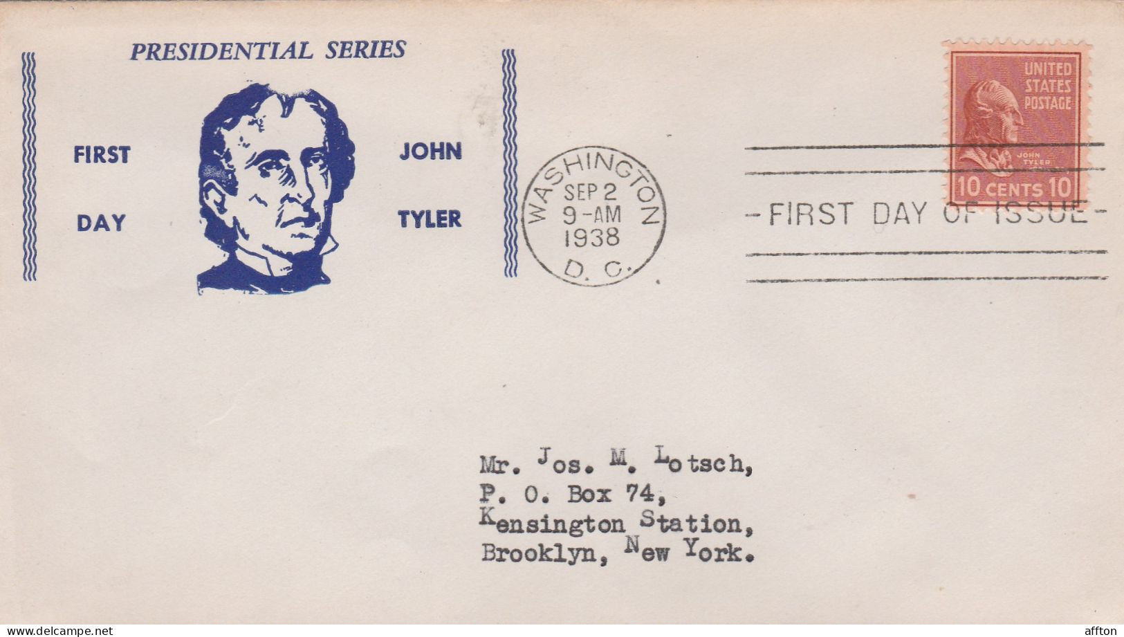 United States 1938 FDC Mailed - 1851-1940