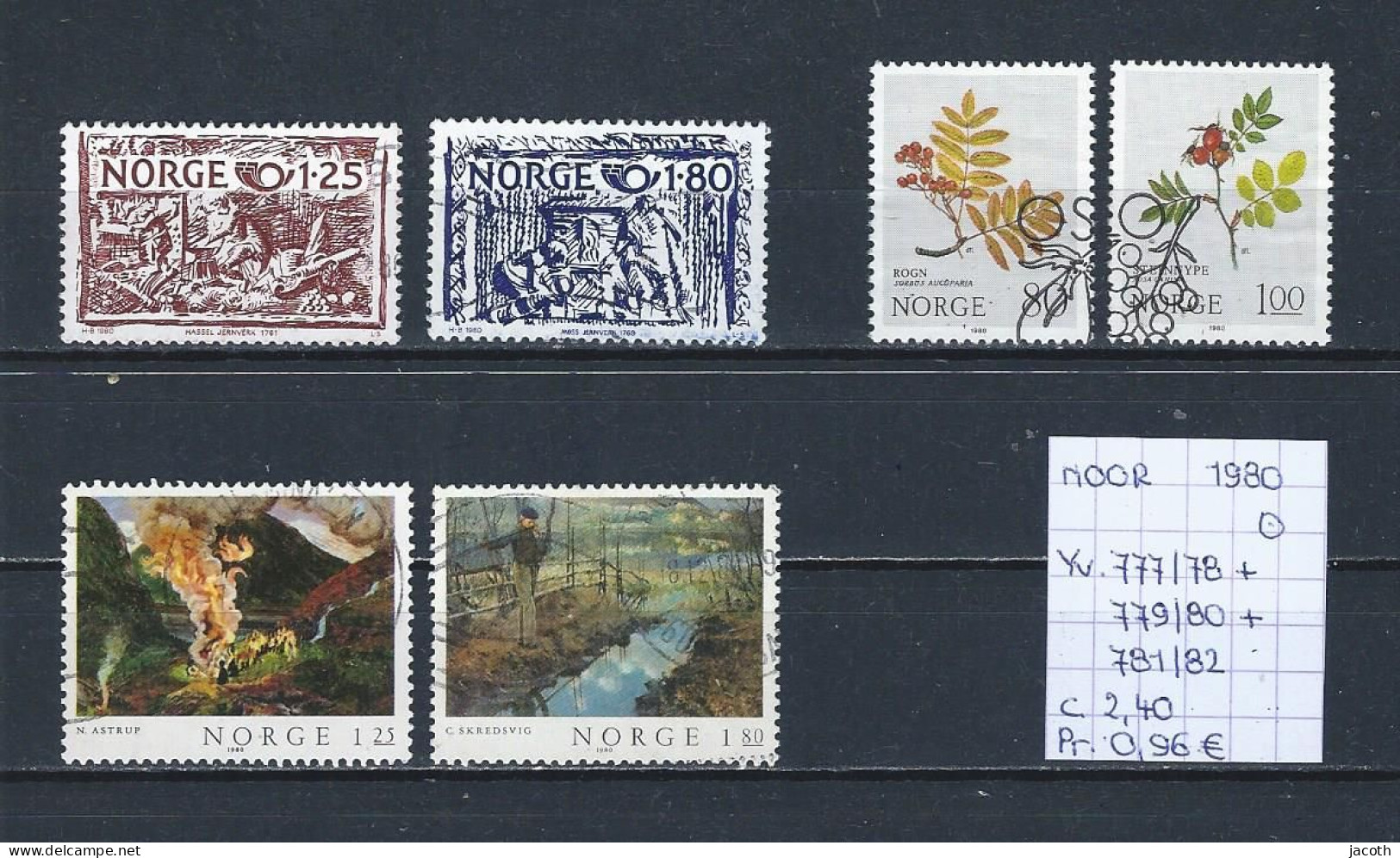 (TJ) Noorwegen 1980 - YT 777/78 + 779/80 + 781/82 (gest./obl./used) - Used Stamps