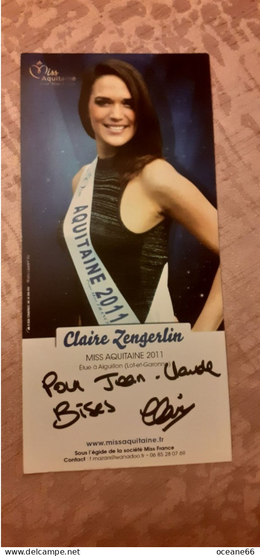 Claire Zengerlin Miss Aquitaine Autographe - Pin-Ups