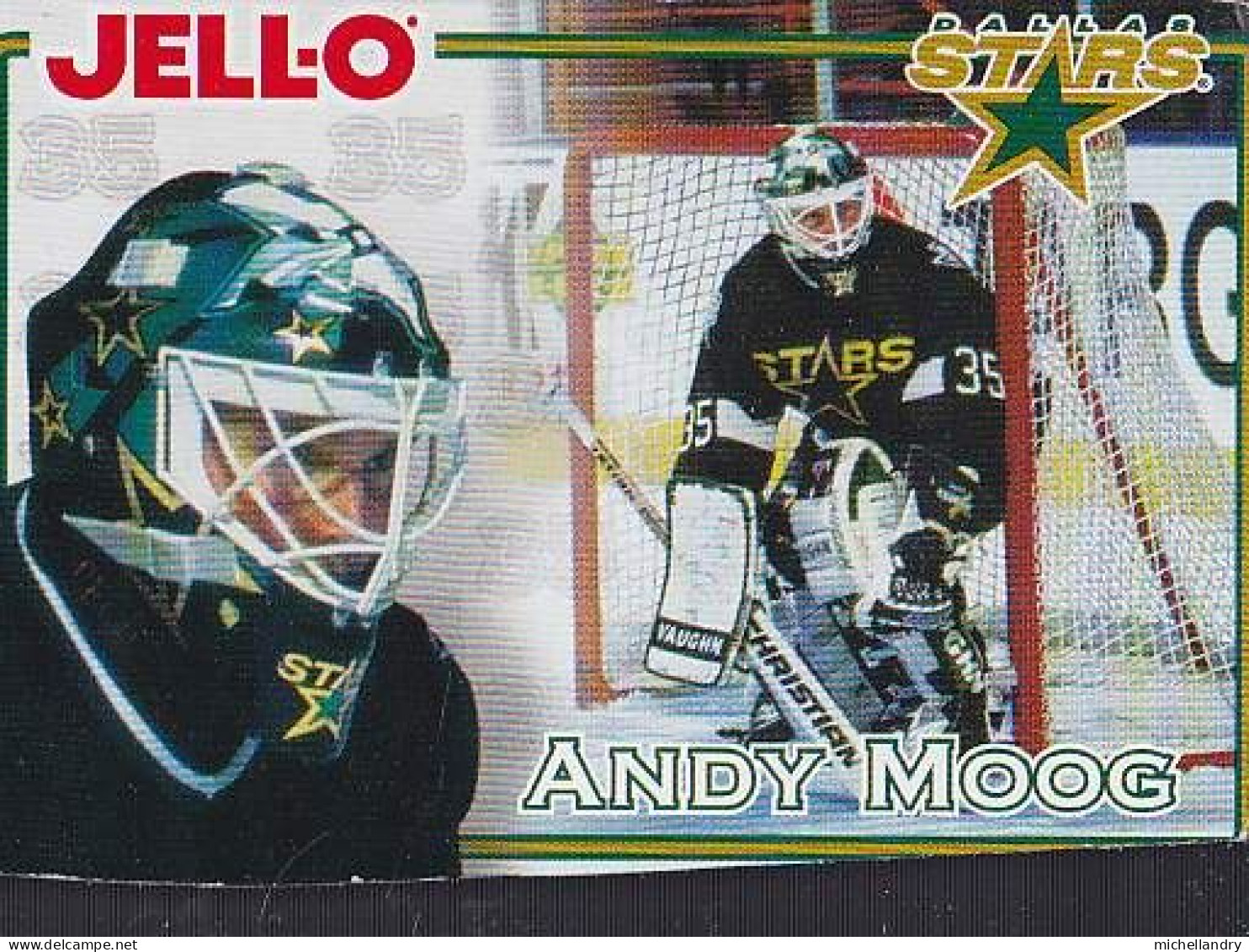 Carte (123797) Jell-O 1995 Andy Moog #35 Des/from Dallas Stars - 1990-1999