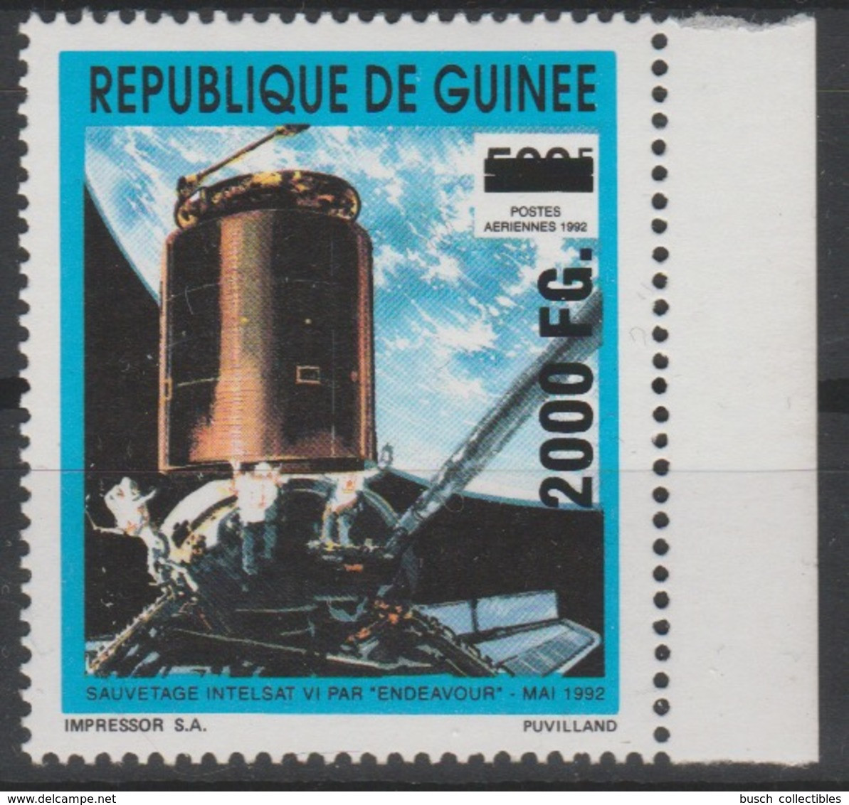 Guinée Guinea 2009 Mi. 6721 Surchargé Overprint Space Espace Raumfahrt Intelsat Endeavour Airmail - Afrika