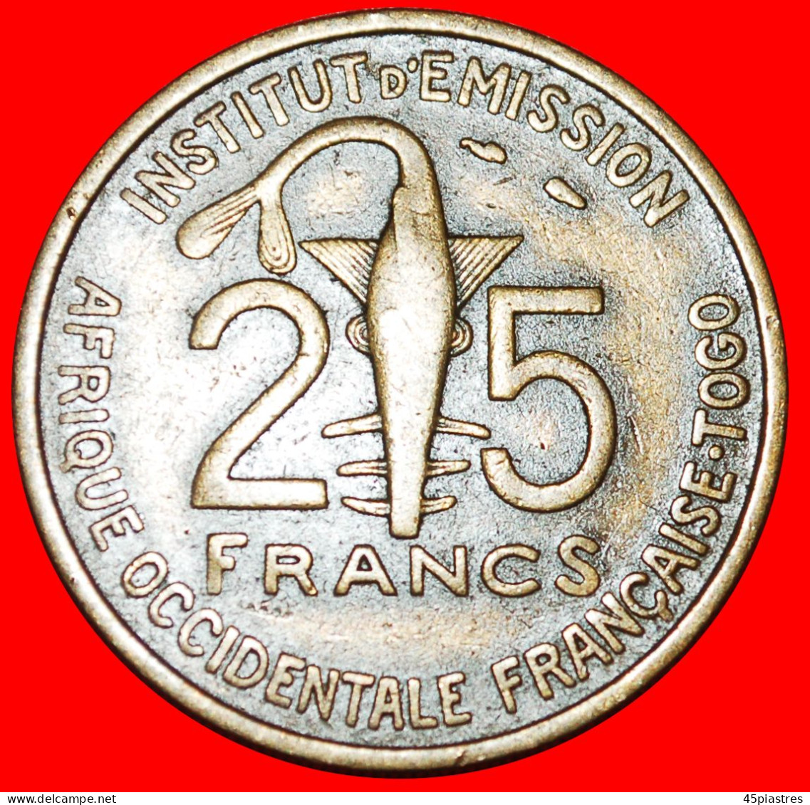 * GOLD SWORDFISH FRANCE: FRENCH WEST AFRICA  25 FRANCS 1957 TOGO! · LOW START · NO RESERVE! - Togo