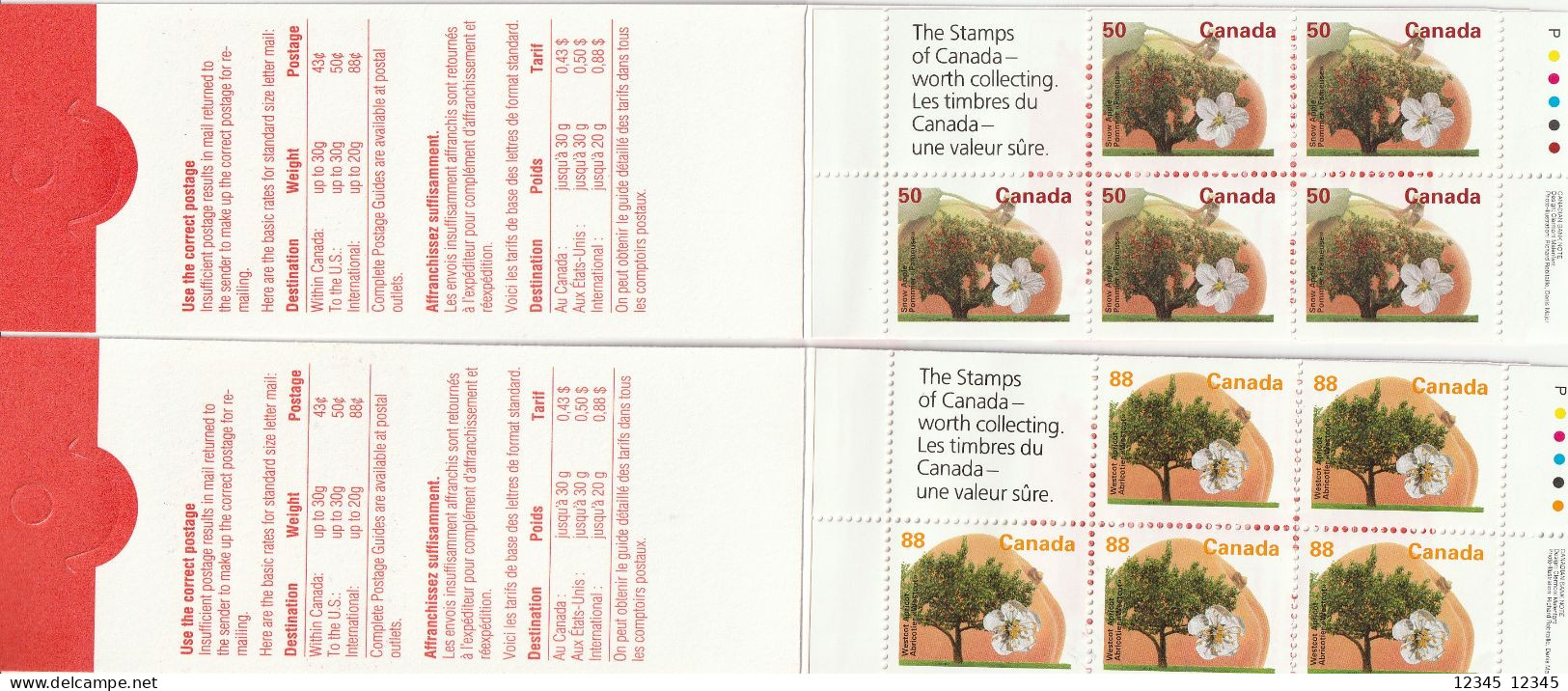 Canada 1994, Postfris MNH, Flowers, Fruit Trees. (13¼) - Full Booklets