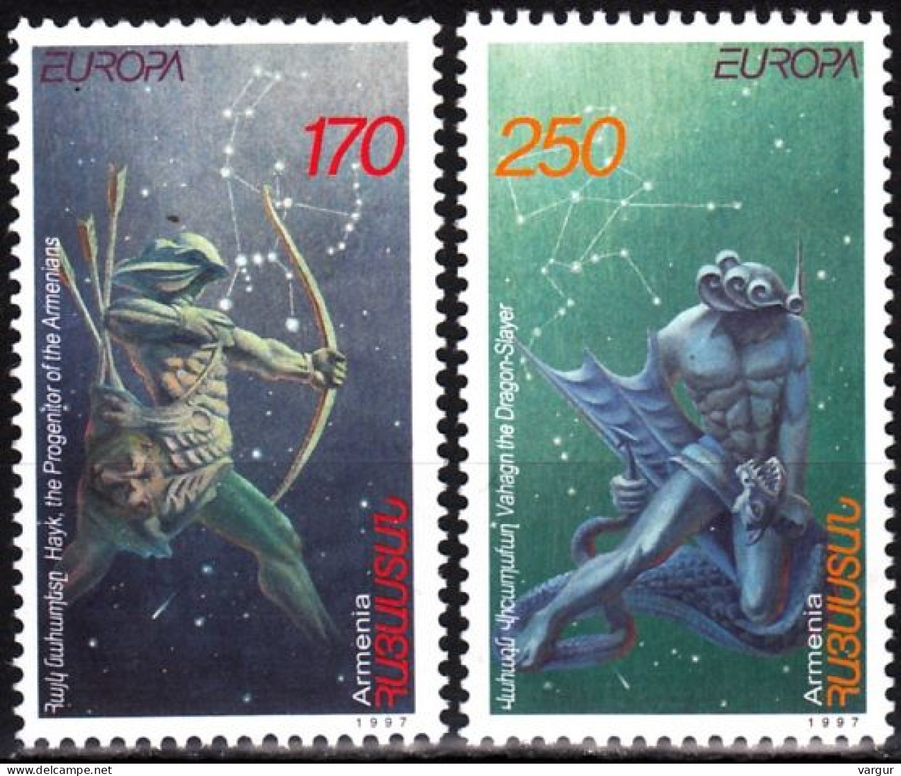 ARMENIA 1997 EUROPA: Legends. Complete Set, MNH - 1997