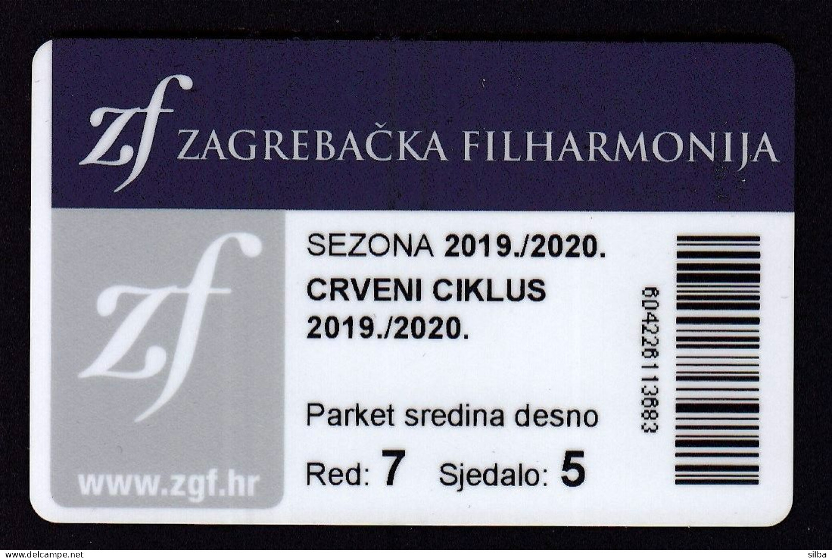 Zagreb Philharmonic, Zagrebačka Filharmonija, Season 2019./2020., Red Cycle, Season Card - Tickets De Concerts