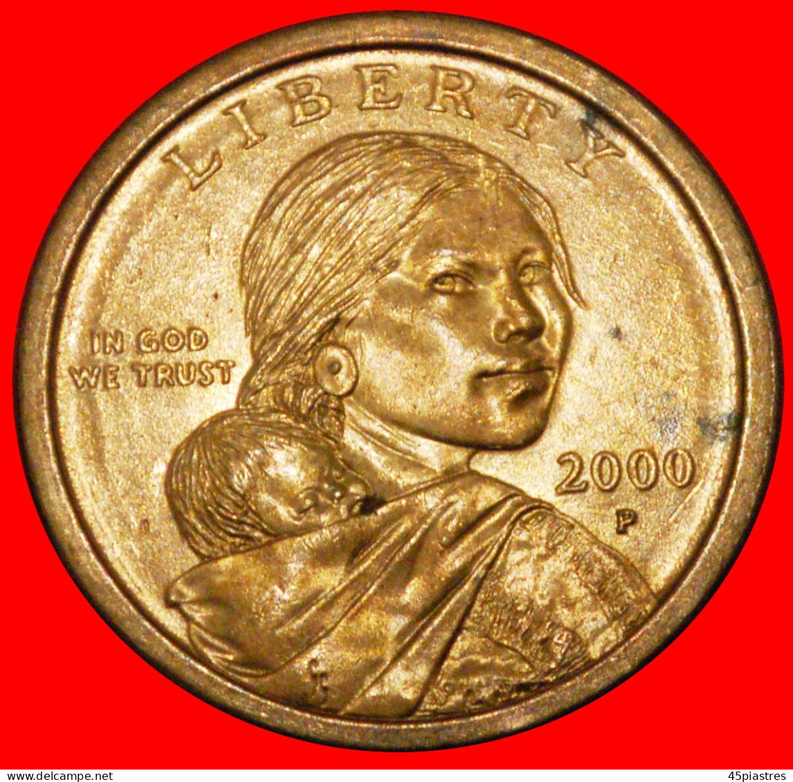 * SACAGAWEA (1788-1812): USA  1 DOLLAR 2000P UNC MINT LUSTRE!· LOW START · NO RESERVE! - 2000-…: Sacagawea